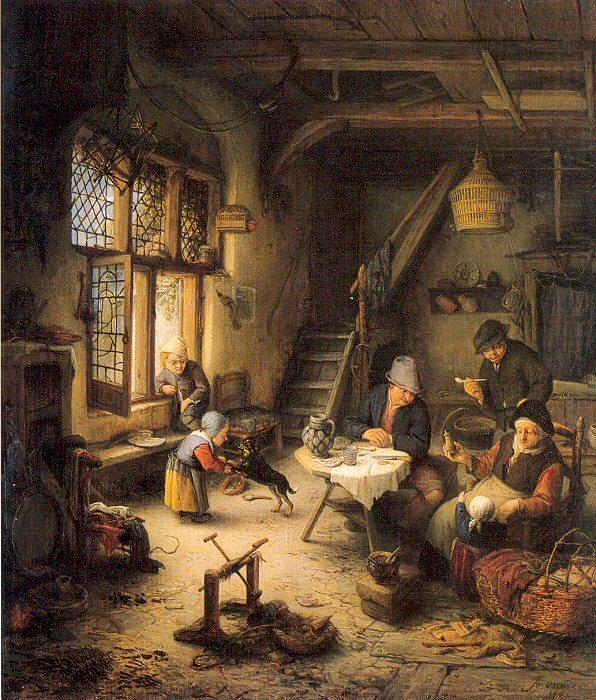 Ostade, Adriaen van Peasant Family in an Interior china oil painting image